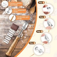 Kit de chauffe-pâte à sourde ronde personnalisé Geling Fashion, ensemble de paniers de levage en rotin pour pain avec spatule, de marque d'usine