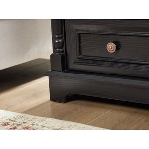 Farmhouse Style 2 Drawer Sofa Side <b>Table</b> <b>Tall</b> Rustic Wood Square Nightstand Wooden Base Roman - Product Image 2
