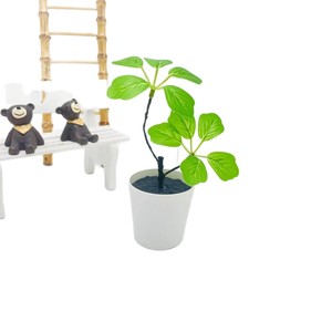 Planta Bonsái Artificial Paulon de 15 cm de Alto, Maceta de Espuma Verde Naranja, Decoración Moderna para Interiores, Accesorios de Fotografía - Product Image 5