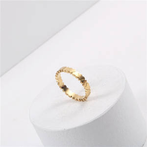 Impermeabile 18K PVD oro placcato in acciaio inossidabile anello cuore più vicino Non appannato Index anelli semplici moda nocche anelli - Product Image 3