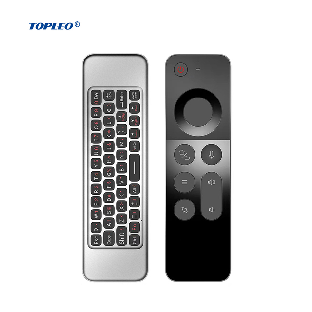 Topleo Gyroscope Voice Remote Control Mini Keyboard W3 Wireless Rf Universal Ir 2.4GHz Smart Learning Code Air Mouse