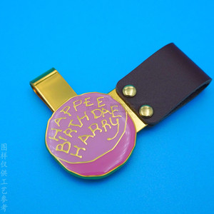Clip de stylo en alliage de zinc 45 mm, impression en relief, accessoire de papeterie durable - Product Image 1