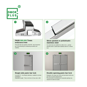 Doorplus Barra de empuje de emergencia comercial con clasificación contra incendios Barra de pánico de salida de emergencia Barra de pánico de bloqueo de 3 puntos para puertas de aluminio - Product Image 2
