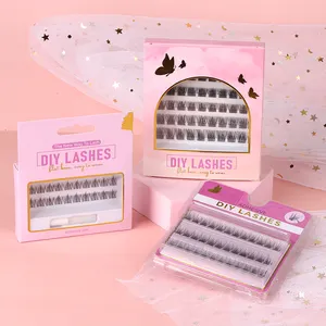 SP kirpik el yapımı yumuşak sentetik saç C D kıvırmak sahte vizon segmenti DIY kirpik kiti doğal uzun küme Lashes kiti toptan