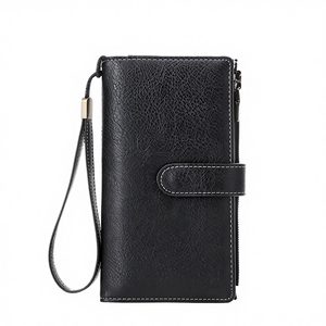 Cartera de Mujer Multifuncional de Tres Pliegues con Bloqueo RFID, Cierre de Broche, Piel Sintética, Estilo Retro y Elegante - Product Image 4