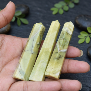 Serpentina-piedras naturales de 6 caras, puntos de torre de Obeliks, artesanía de cristal Feng Sui Reiki, rocas de Jade, mineral - Product Image 3