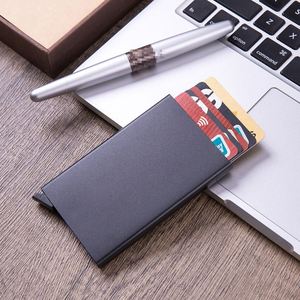 Oem Designer <b>Mens</b> Rfid Metal Blocking Holder Card Case Aluminum Pop up Wallets With 5 Cards - Product Image 2