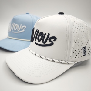 Gorra de Golf Impermeable de 5 Paneles de Tela Sostenible, Logotipo Bordado Personalizado, MOQ Bajo, OEM, Perforada con Láser, Ecológica, Deportiva - Product Image 3