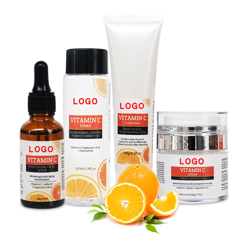 New Arrival Facial Care Products Private Label Skincare Dark Spot Removal Brightening Vitamin C Skin Care Set For Women