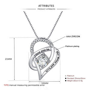 Collar de Regalo con Forma de Corazón de Circonio Aaa de Alta Calidad al por Mayor, Joyería de Lujo para Mujer, Te Amo hasta la Luna y de Regreso - Product Image 3
