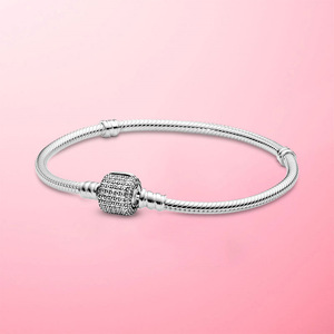 Pulsera de Plata de Ley 925 Panjia con Forma de Corazón, Nudo Infinito, Crisantemo, Serpiente y Escorpión, Joyería de Alta Gama para Mujer, DIY - Product Image 3