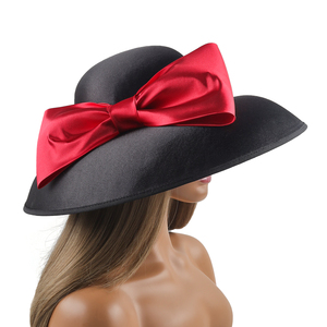 Cappello elegante con fiocco rosso da donna nuovo stile cappello formale per banchetti nuziali Business Kentucky Derby chiesa feste sportive - Product Image 6