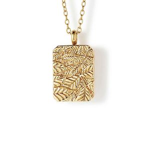 Collar de Plata de Ley 925 de The Quiet Forest, superventas en 25 años, collar con diseño tallado de hojas - Product Image 1