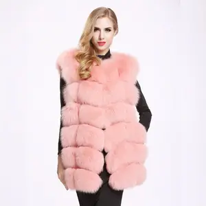 Thời Trang Mùa Đông Quần Áo Châu Âu Faux Fox Fur Vest Áo Ghi Lê Cho Phụ Nữ