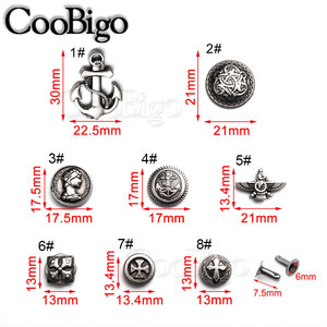 Goujons métalliques rivets <span class=keywords><strong>pointes</strong></span> Punk Rock vêtements sac à chaussures collier pour animaux <span class=keywords><strong>de</strong></span> compagnie bricolage accessoires d'artisanat en cuir bouclier nœud chinois croix # GZ062 - Product Image 2