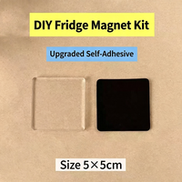 Kit de fabrication d'aimants de réfrigérateur vierges en acrylique 50x50mm, taille personnalisable, pour loisirs créatifs et cadeaux