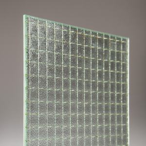 Verre partenaire 6mm Obscur Nashiji Pattern Wire Mesh Verre de sécurité résistant à la chaleur Verre filaire ignifuge - Product Image 2