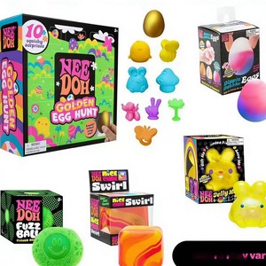 NeeDoh Golden Egg Hunt Squishy Surprise Blind Box Toy, Paquete de 10 Juguetes Sensoriales Antiestrés de Pascua para Niños, Bolas Blandas para Apretar - Product Image 6
