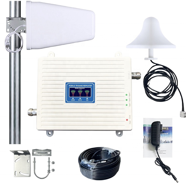 Good Quality 900 1800 2100 mhz Tri Band Mobile signal Extender Booster for Home Indoor Office Warehouse Rural Areal