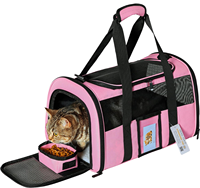 Sac à dos pliable moderne, durable et élégant en polyester pour chiens et chats, sac de transport souple pour 2 chats jusqu'à 11 kg, fermeture éclair