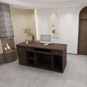 Mostrador <span class=keywords><strong>de</strong></span> Recepción Comercial <span class=keywords><strong>de</strong></span> Madera Ecológico, Minimalista y Retro Clásico YS-0183 con Diseño Moderno <span class=keywords><strong>de</strong></span> Bambú y Ratán Tradicional - Product Image 4