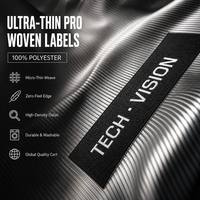 Étiquettes tissées personnalisées avec logo en braille, adaptées aux vêtements, en polyester, bords découpés au laser, formes multiples, haute densité