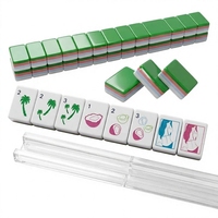 Parasol Sea Glass Mahjong Tile Set Riviera Tropical Palm Tree Travel Table Game Layered Profile