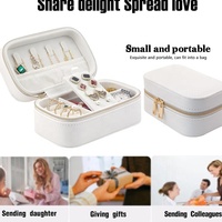 Étui de voyage pour bijoux en cuir véritable pour femmes, petite boîte à bijoux portable pour bagues, boucles d'oreilles, colliers, cadeau