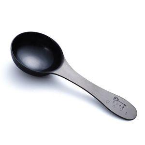 Cucharas de condimentos de acero inoxidable 430 personalizadas, cuchara medidora de Metal, color negro, ISO, 10ML - Product Image 1