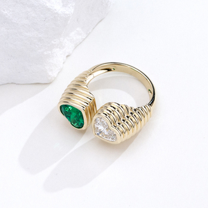 Anillo de oro amarillo de 10 quilates con diamantes y piedras preciosas de colores para mujer, Messi Jewelry MSR-2026 - Product Image 4