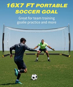 Red de portería de fútbol con 10 zonas de gol destacadas, equipo portátil para campo de fútbol, entrenamiento de tiro en el patio trasero - Product Image 6