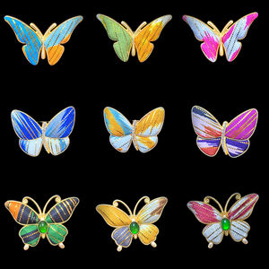 パーティーギフトとして女性と子供のための民族手作りカラフルかわいい蝶合金ブローチ - Product Image 6