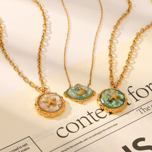 สร้อยคอจี้แฟชั่นฮาวายสำหรับผู้หญิงทำจากสแตนเลส316L 14K 18K - Product Image 4