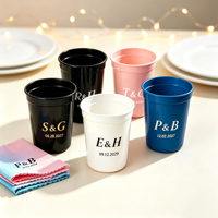 100 Gobelets jetables transparents en plastique PET avec couvercle dôme 200cc personnalisables pour boissons de 8oz, 10oz, 12oz, 15oz, 20oz, 24oz, 32oz pour fêtes