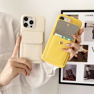 Lychee PU Leather Slim Fit Phone Back Cover for iPhone 12 13 14 15 16 17 Promax Shockproof <strong>Smartphone</strong> Phone Case with Wallet <strong>Bag</strong> - Product Image 2