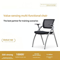 Chaise de formation ergonomique moderne en maille, empilable, avec tableau d'écriture pliable et mobile, idéale pour les bureaux, salles de réunion et salles de formation scolaires