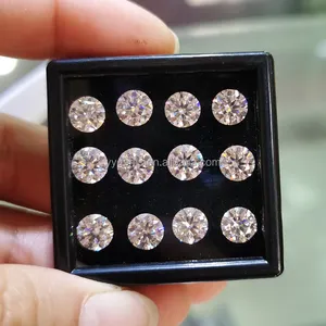 Longgar GRA sertifikat Moissanite brilian bulat 5.0mm ~ 9.0mm batu permata harga pabrik longgar Moissanite berlian