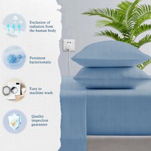 Taie d'oreiller en coton biologique tricoté avec motif brodé, lavable, écologique, non toxique, protection EMF pour la maison - Product Image 6