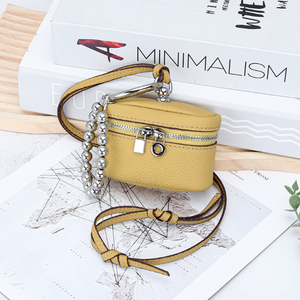 Petite bourse à monnaie portable en cuir de vachette première couche, style Ins, avec fermeture éclair, pour ranger rouge à lèvres et écouteurs - Product Image 6