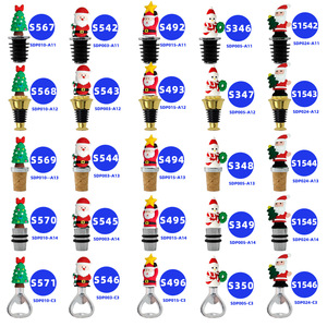 Creative Christmas Vacuum Stopper Cork Bottle Opener Santa Claus Snowman Zinc Alloy Round Holiday Gift - Product Image 1