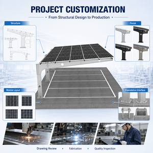 Sistema de Montaje para Cocheras Solares Comerciales, Personalizado por Fábrica (OEM/ODM), Estructura de Soporte para Paneles Fotovoltaicos - Product Image 6