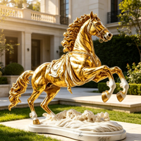 Sculpture de cheval en bronze poli, moderne, taille et couleur personnalisables, avec décor de selle, pour la maison, le bureau, le jardin, le parc, la place publique