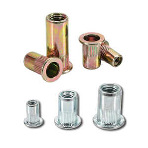 Écrous à riveter à tête plate Jingqi Lifeng M3 M4 M5 M6 M8 M10, zingués, à bride, norme DIN - Product Image 1