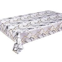 Nappe de table en PVC à motif marbré doré de luxe, imperméable et anti-taches, pour la décoration de la salle à manger et de la cuisine