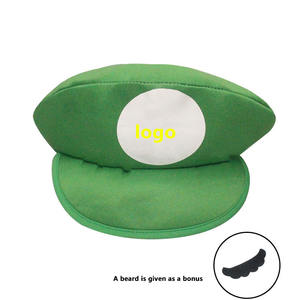 Venta al por mayor personalizado Halloween Cosplay fiesta disfraz sombrero <span class=keywords><strong>Super</strong></span> Mary Brothers <span class=keywords><strong>Mario</strong></span> barato <span class=keywords><strong>Super</strong></span> Maro sombrero con barba - Product Image 2