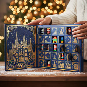 Boîte <span class=keywords><strong>de</strong></span> <span class=keywords><strong>calendrier</strong></span> <span class=keywords><strong>de</strong></span> <span class=keywords><strong>l</strong></span>'<span class=keywords><strong>avent</strong></span> <span class=keywords><strong>de</strong></span> Noë<span class=keywords><strong>l</strong></span> personnalisée <span class=keywords><strong>de</strong></span> 24 jours DIY cadeau surprise aveugle compte à rebours <span class=keywords><strong>de</strong></span> vacances gaufrage matériaux recyclés Vente en gros - Product Image 1