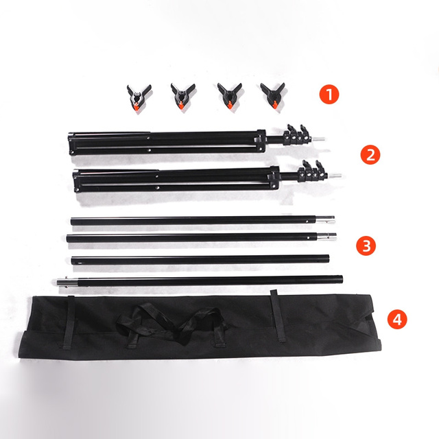 Adjustable 2.6*3m Photography Background Support Stand Heavy Duty Metal Backdrop Stand With Clip for Studio
