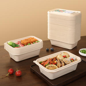 Luzhou Eco 650ml personalizable sellado gran biodegradable almidón de maíz para llevar embalaje de alimentos fiambrera con tapa - Product Image 3