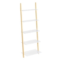 Moderno 5 niveles sala de estar baño planta soporte libro almacenamiento madera bambú escalera estante