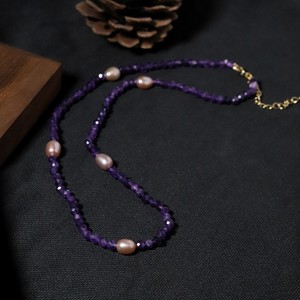 Collar de Perlas de Vidrio Pulido Natural de Colores, Elegante Regalo de Aniversario, Cobre Puro, Duradero, Antideslustre - Product Image 3